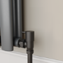 Elego Matte Black Modern Manual Angled Radiator Valves (pair)