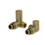 Elego Brushed Brass Modern Manual Corner Radiator Valves With Lockshield