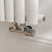 Elego Chrome Modern Manual H Block Angled Radiator Valves With Lockshield