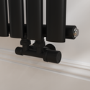 Elego Matte Black Modern Manual H Block Angled Radiator Valves (pair)