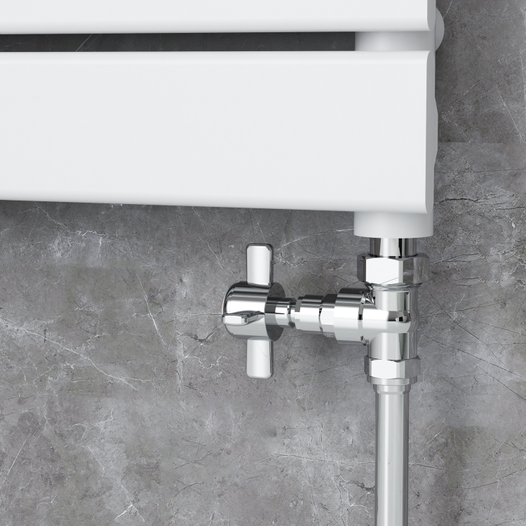 Maesta Chrome Traditional Manual Straight Radiator Valves (pair)