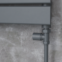 A1/MAN-ST-3AG Refurbished Elego Anthracite Gray Modern Manual Straight Radiator Valves pair