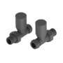 Refurbished Elego Anthracite Gray Modern Manual Straight Radiator Valves pair