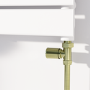 Elego Brushed Brass Modern Manual Straight Radiator Valves (pair)
