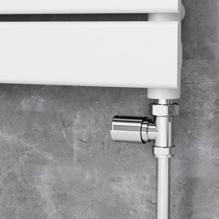 Elego Chrome Modern Manual Straight Radiator Valves (pair)