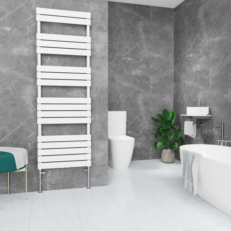 Elego Chrome Modern Manual Straight Radiator Valves (pair)