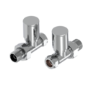 Elego Chrome Modern Manual Straight Radiator Valves (pair)