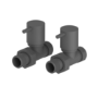 Elego Anthracite Gray Modern Manual Straight Radiator Valves (pair)