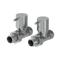 Elego Chrome Modern Manual Straight Radiator Valves (pair)