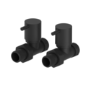 Elego Matte Black Modern Manual Straight Radiator Valves (pair)