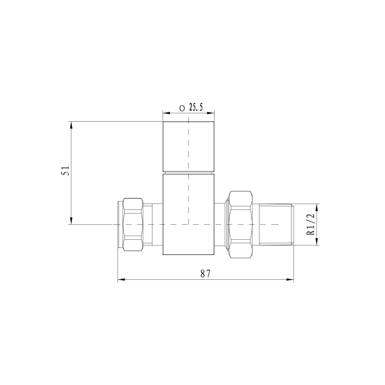 Elego Brushed Brass Modern Manual Straight Radiator Valves (pair)