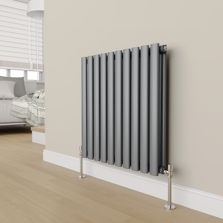 Refurbished - Elego Chrome Modern Manual Angled Radiator Valves (pair)
