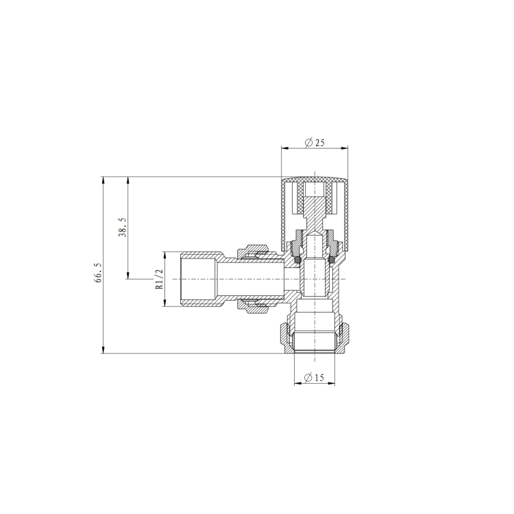Refurbished - Elego Chrome Modern Manual Angled Radiator Valves (pair)