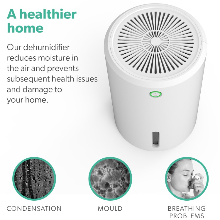 electriQ Quiet Peltier Dehumidifier with 900 ml Tank