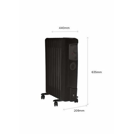 Dimplex 2kw Black Oil Filled Radiator with Timer 