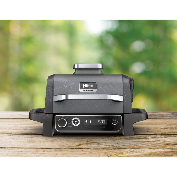 Ninja Woodfire Electric BBQ Grill & Smoker with Cover and Stand - OG701UK
