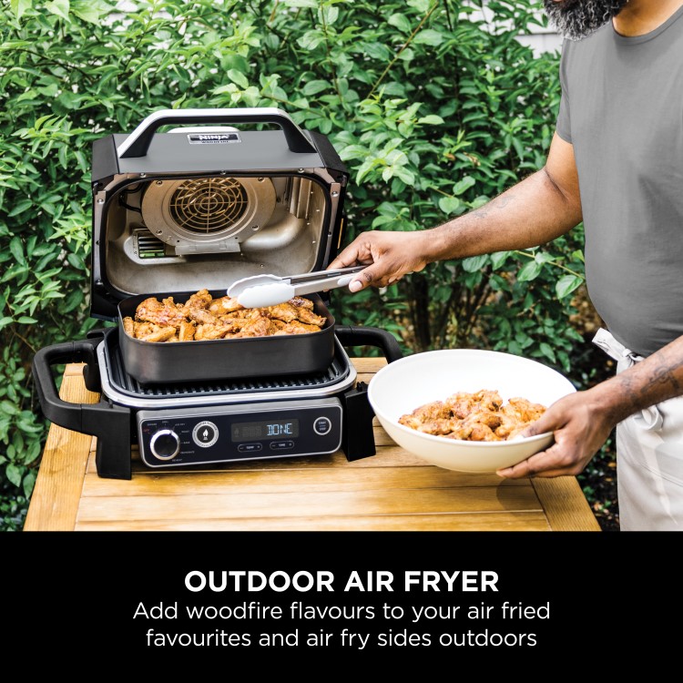 Ninja Woodfire Electric BBQ Grill & Smoker with Cover and Stand - OG701UK