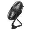 electriQ 12-inch Rechargeable Black Quiet DC Floor Fan - Versatile Metal Body for Indoor Outdoor and Commercial Use