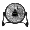 electriQ 12-inch Rechargeable Black Quiet DC Floor Fan - Versatile Metal Body for Indoor Outdoor and Commercial Use