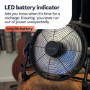 electriQ 12-inch Rechargeable Quiet DC Floor Fan - Versatile Metal Body for Indoor Outdoor and Commercial Use - Black