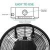 electriQ 12-inch Rechargeable Black Quiet DC Floor Fan - Versatile Metal Body for Indoor Outdoor and Commercial Use