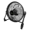 electriQ 12-inch Rechargeable Black Quiet DC Floor Fan - Versatile Metal Body for Indoor Outdoor and Commercial Use