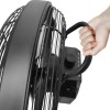 electriQ 12-inch Rechargeable Black Quiet DC Floor Fan - Versatile Metal Body for Indoor Outdoor and Commercial Use