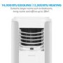 electriQ 14000 BTU Smart Portable Air Conditioner with Heat Pump