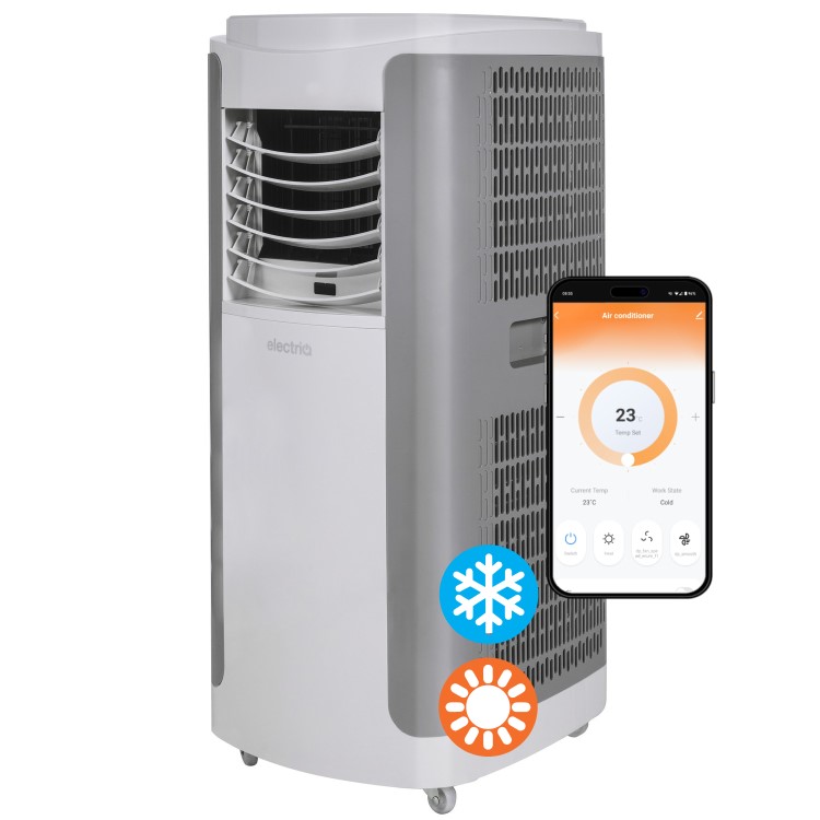 electriQ 14000 BTU Smart Portable Air Conditioner with Heat Pump