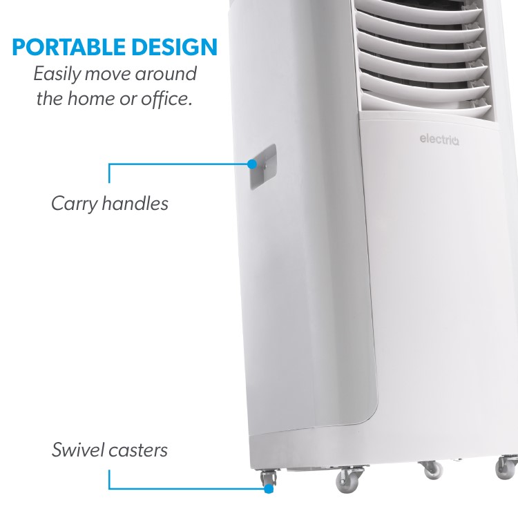 electriQ 14000 BTU Smart Portable Air Conditioner with Heat Pump