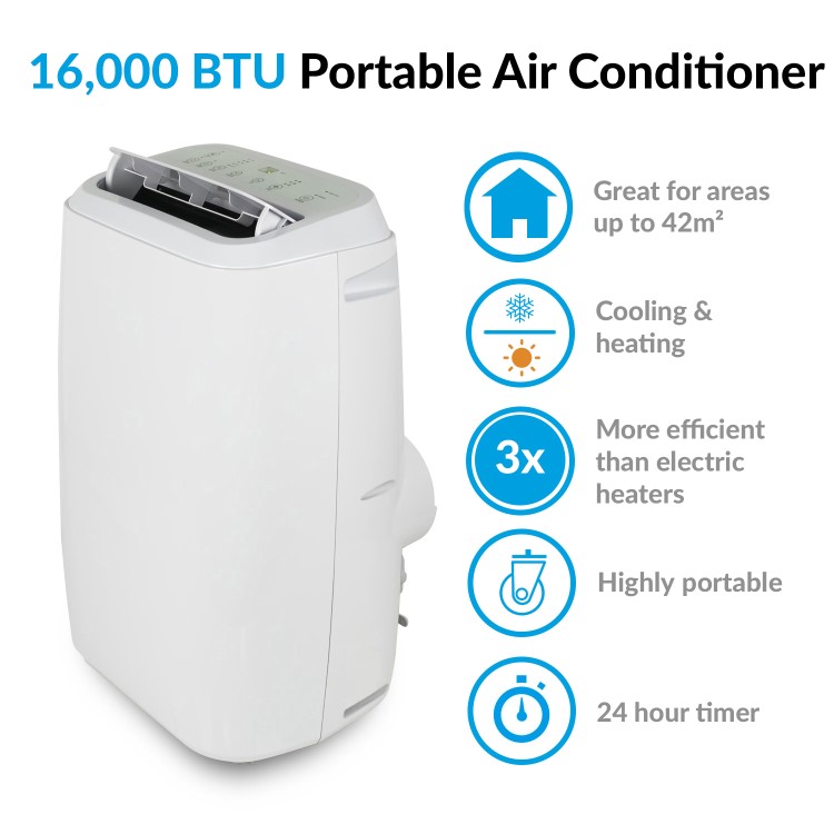 Refurbished electriQ 16000 BTU  Portable Air Conditioner with Heat Pump