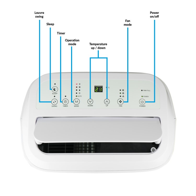Refurbished electriQ 16000 BTU  Portable Air Conditioner with Heat Pump