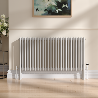 Traditional Radiator Feet Buy Reggio White Three Column Traditional Radiator Feet from Aircon Direct