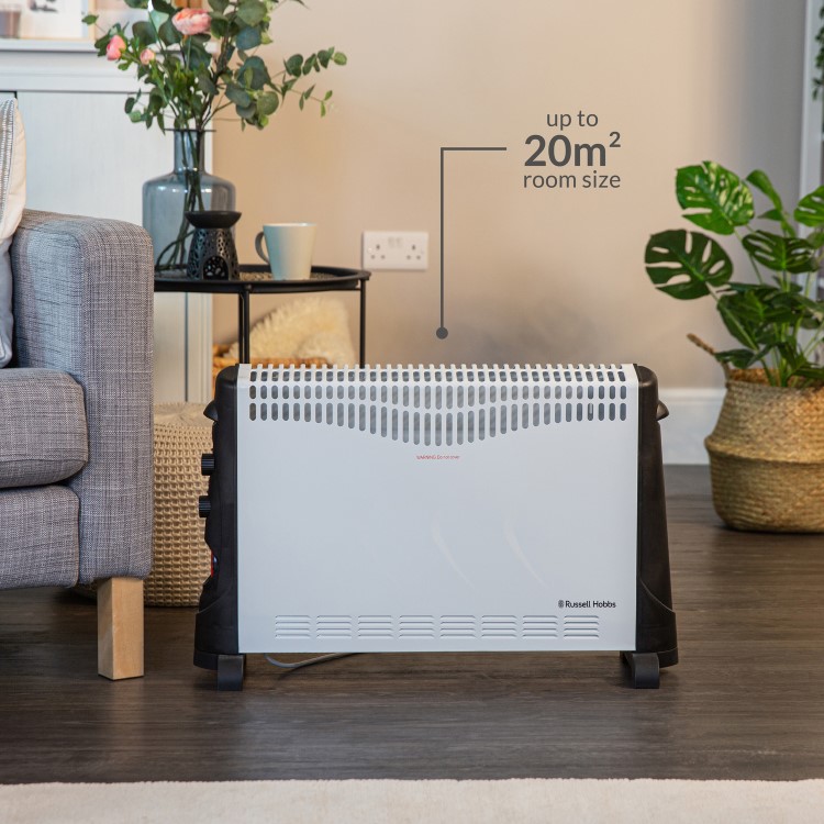 Russell Hobbs 2KW Convector Heater with Adjustable Thermostat and Timer
