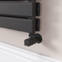 Refurbished Riace Linea Midnight Black Flat Designer Radiator 770x800mm Double Panel 3720 BTU - Horizontal Bars