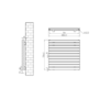 Refurbished Riace Linea Midnight Black Flat Designer Radiator 770x800mm Double Panel 3720 BTU - Horizontal Bars