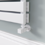 GRADE A1 - Riace Linea White Flat Designer Radiator 350x1200mm Double Panel 2437 BTU - Horizontal Bars