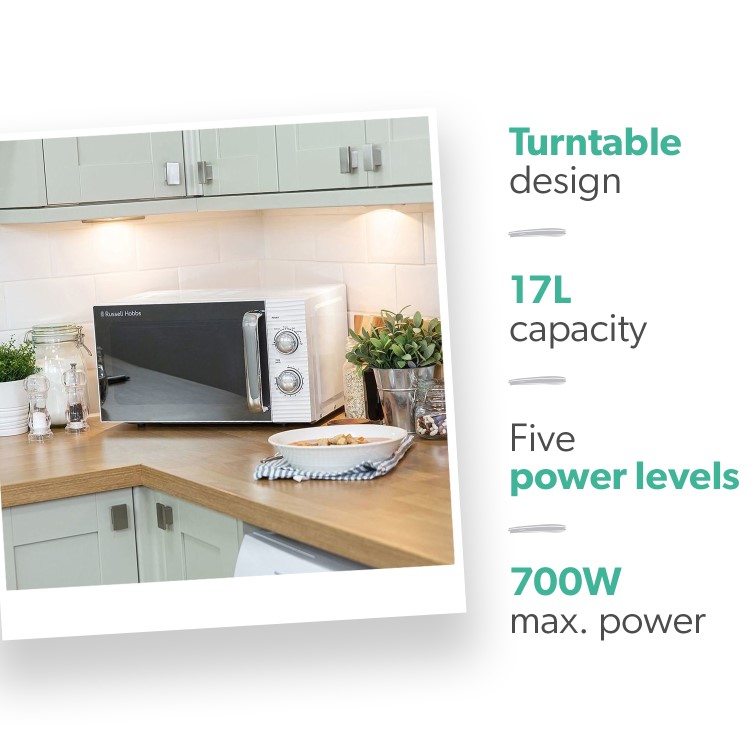Refurbished Russell Hobbs RHM1731 Inspire 17L Microwave Oven - White