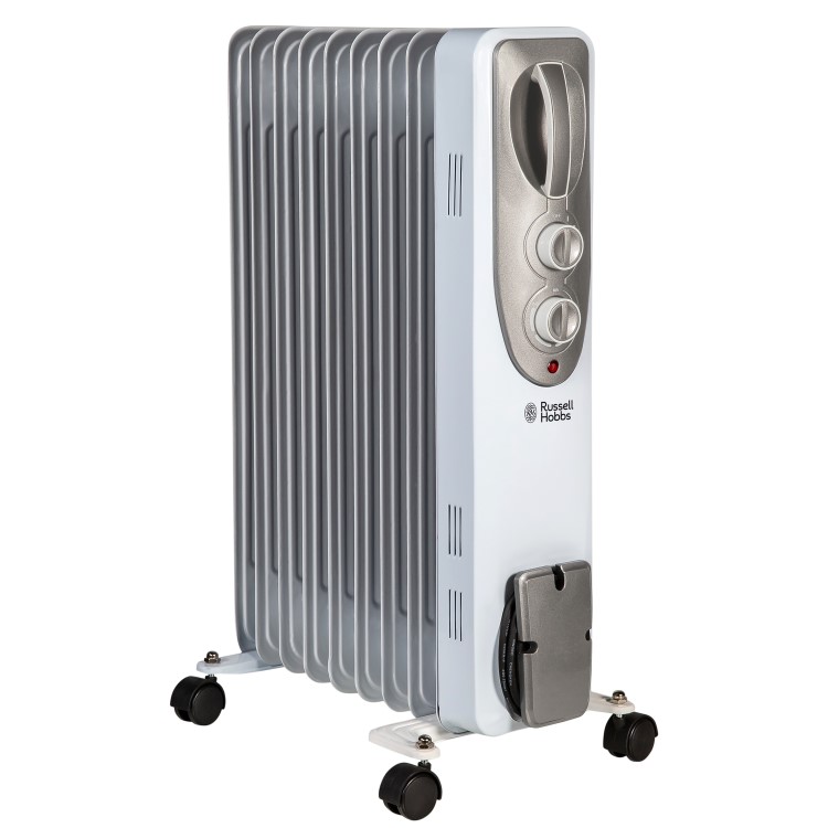 Russell Hobbs 2KW 9 fin  Oil Filled Radiator with 3  Heat Setting and Thermostatic Controls