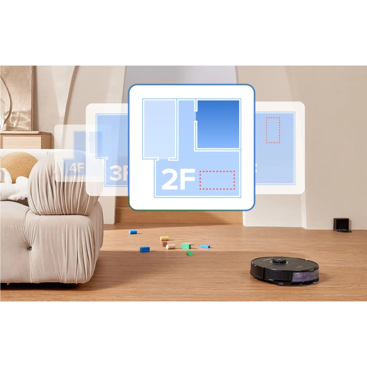 Roborock S8 Robot Vacuum Cleaner with DuoRoller Brush and VibraRise Mopping 6000Pa - Black