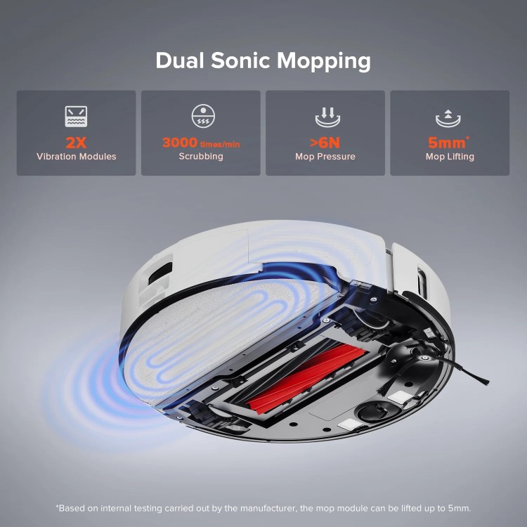 Roborock S8 Pro Ultra Robot Vacuum Cleaner with RockDock Ultra DuoRoller Brush and VibraRise 2.0 Mopping system 6000Pa - White