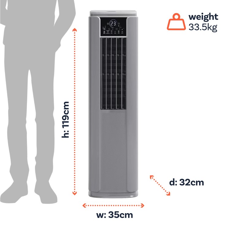 electriQ SupremeCool 14000 BTU Quiet Smart Portable Air Conditioner with Heat Pump