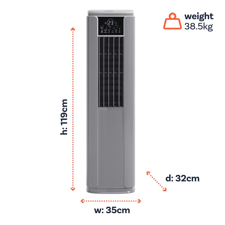 Refurbished electriQ SupremeCool 16000 BTU Quiet Smart Portable Air Conditioner with Heat Pump