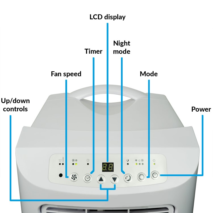 GRADE A2 - Amcor SF12000 slimline portable Air Conditioner for rooms up to 28 sqm