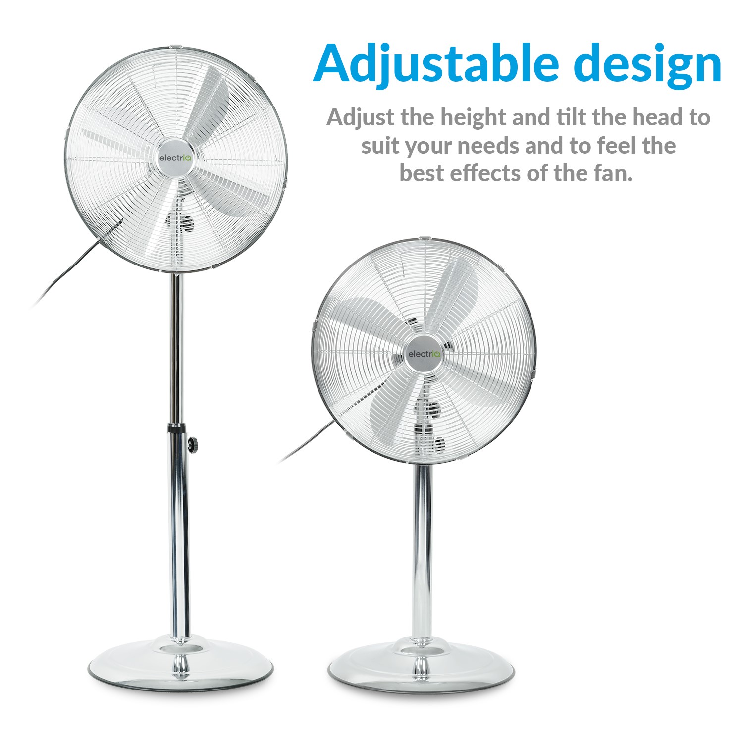 16 Inch Fan Buy electriQ 16 Inch Oscillating Pedestal Fan - Chrome from Aircon Direct