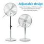 GRADE A2 - electriQ 16 Inch  Chrome Pedestal Fan with Adjustable Stand and Oscillation Function