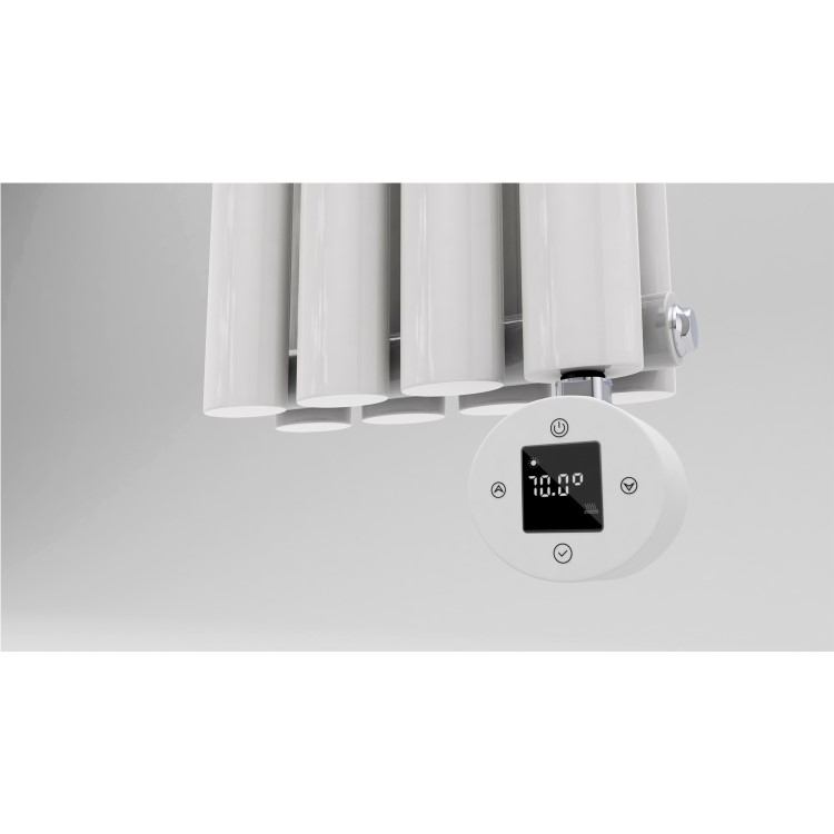 White electriQ 600W Thermostatic Wi-Fi Heating Element for Electric Radiators Dual-fuel or Towel rail - Plug-In and Hardwired Options