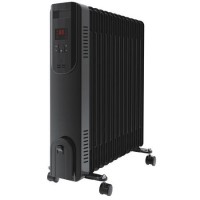 Refurbished electriQ 2.5kw Black Smart WiFi Alexa Oil Filled Radiator 11 Fin  24 hour and Weekly Timer with Thermostat and Remote 
