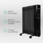 Refurbished electriQ 2.5kw Black Smart WiFi Alexa Oil Filled Radiator 11 Fin  24 hour and Weekly Timer with Thermostat and Remote 