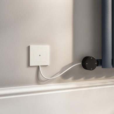GRADE A1 - White electriQ 1200W Thermostatic Wi-Fi Heating Element for Electric Radiators Dual-fuel or Towel rail - Plug-In and Hardwired Options